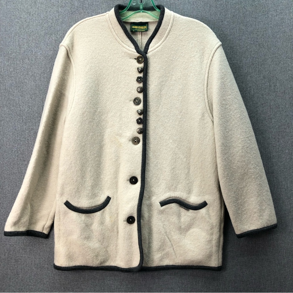 Vintage Geiger Collection Women’s 100% Wool Sweater Jacket Size 36